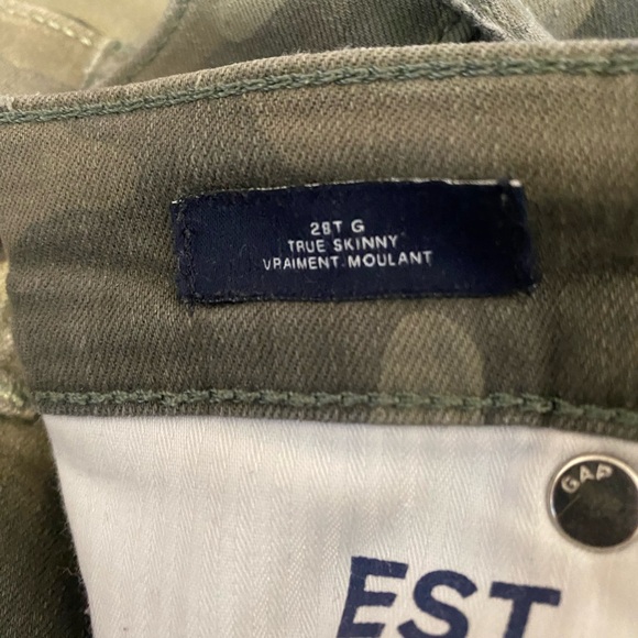 Gap denim camo true skinny pants 28T - Picture 4 of 5